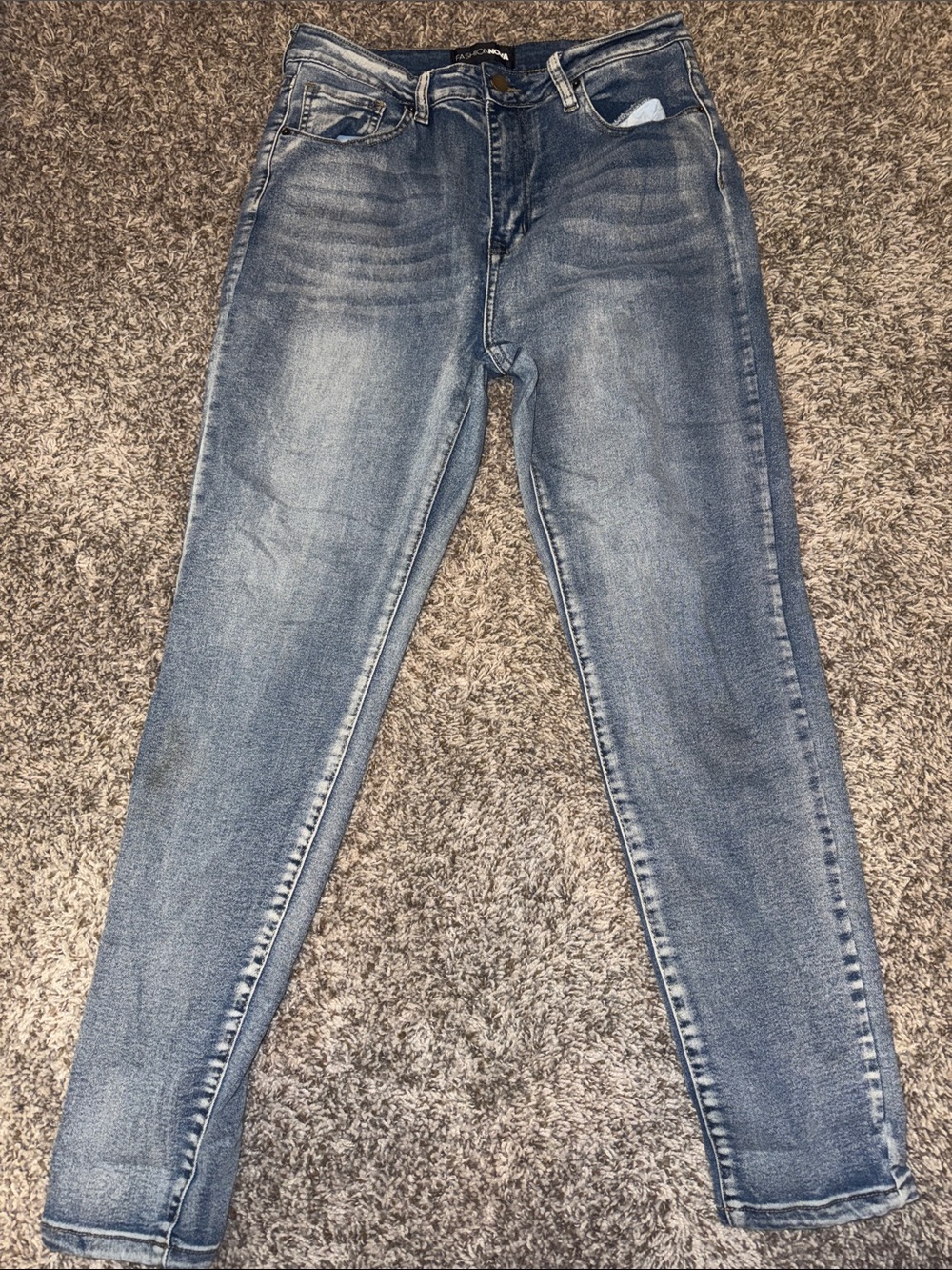 Fashion Nova High-Rise Light Blue Slim Jeans